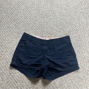 J. Crew Chino Shorts Womens 4 Navy Blue Broken In 100% Cotton Flat Front Pockets